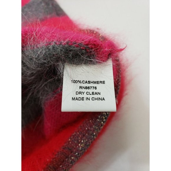 209 wst 38 Womens Sweater Long Sleeve Mock Neck 100% Cashmere Striped XS - Picture 6 of 10